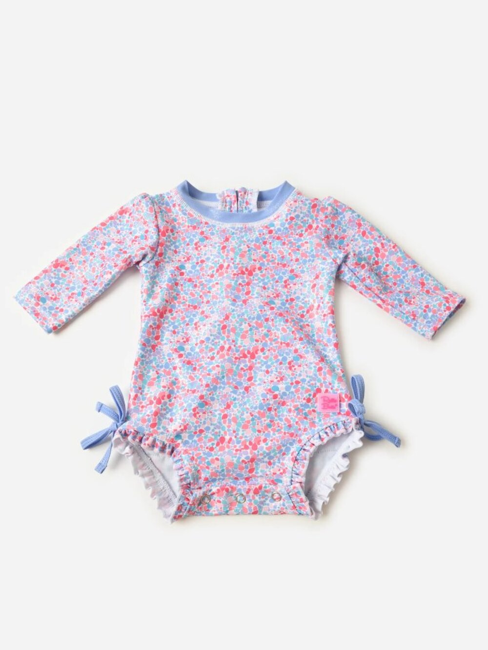 (EUC) RuffleButts Sparkle Shimmer Long Sleeve Rash Guard with Ruffles - 18-24m